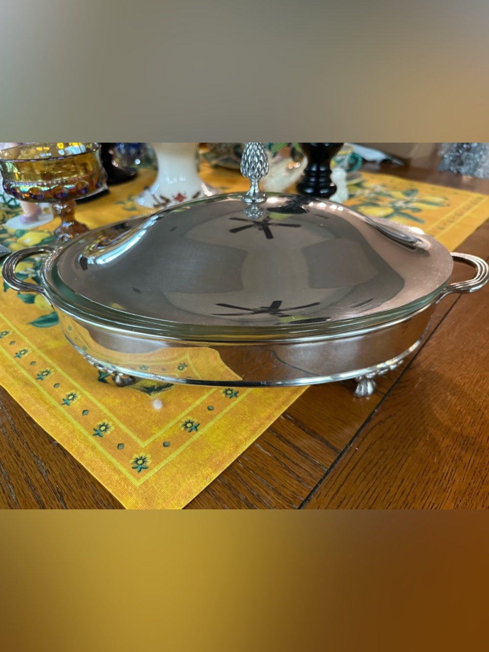Vintage Kent Silversmith Silver Plated Oval Serving Dish and Lid VGUC